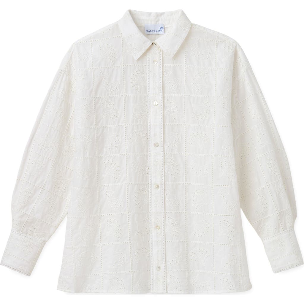 Cartolina Cartolina Margaux Eyelet Button Down Shirt