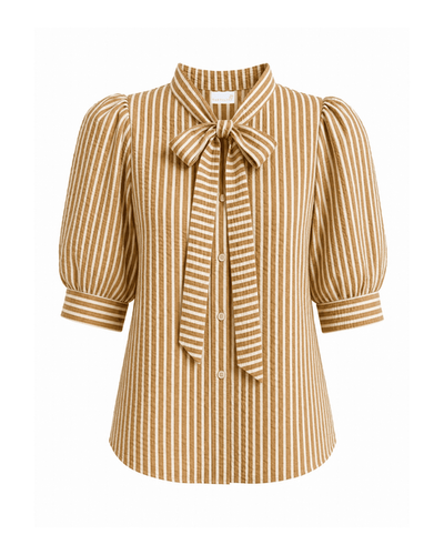 Cartolina Cartolina Peggy Striped Seersucker Blouse