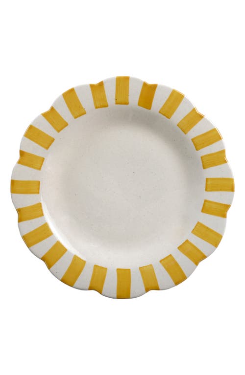 Casa Amarosa Casa Amarosa Set of 2 Scalloped Stripe Dinner Plates