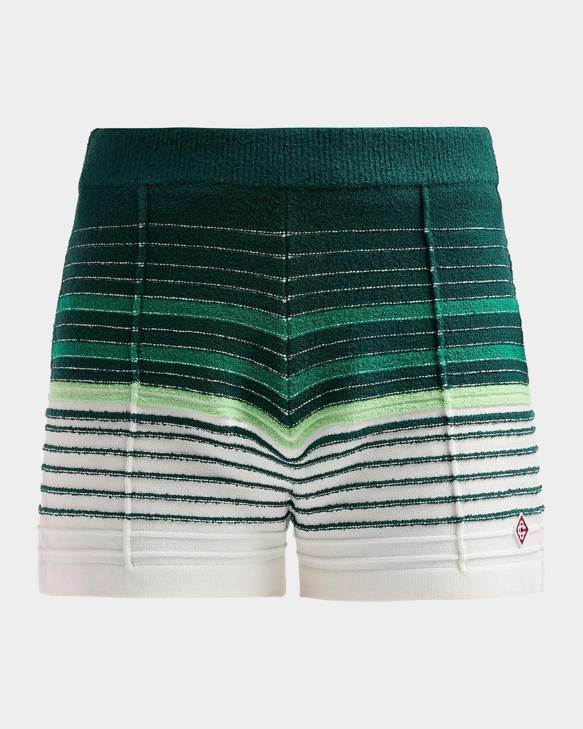 Casablanca Bouclé Striped Cotton-Blend Shorts
