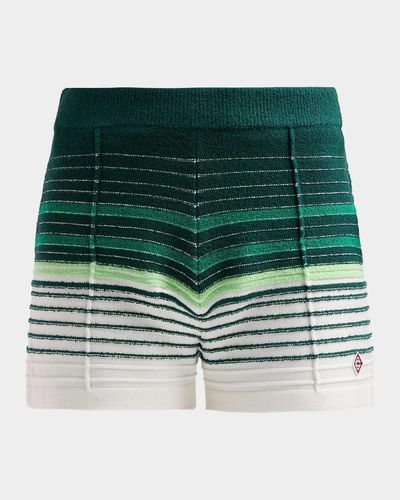 Casablanca Bouclé Striped Cotton-Blend Shorts
