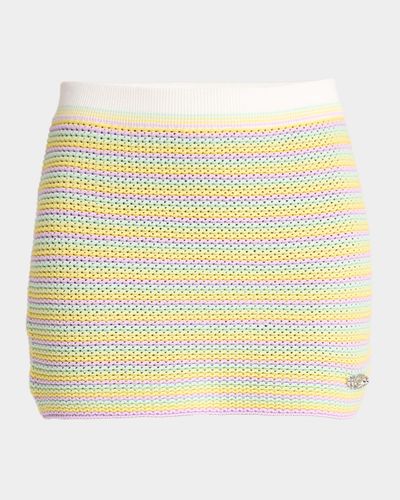 CASABLANCA Bourgeois Striped Crochet Knit Mini Skirt