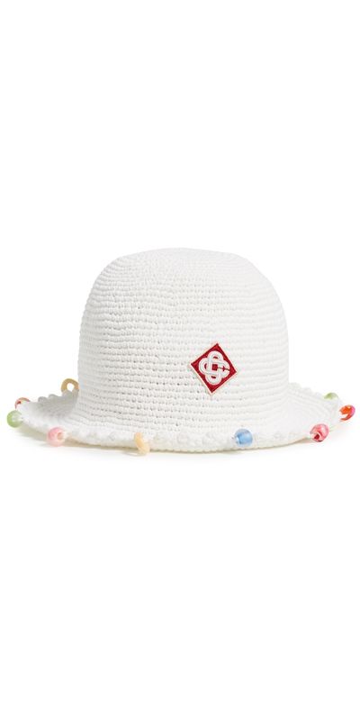 Casablanca Casablanca Beaded Crochet Hat White