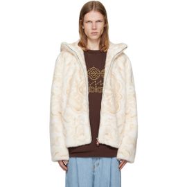 Casablanca Casablanca Beige Zip Faux-Fur Hoodie