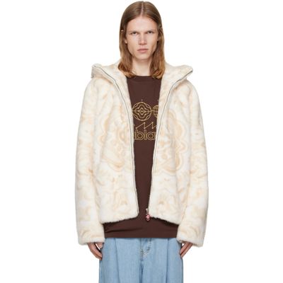 Casablanca Casablanca Beige Zip Faux-Fur Hoodie