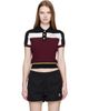 Casablanca Casablanca Black & Burgundy Striped Short Sleeve Polo - 1