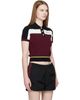 Casablanca Casablanca Black & Burgundy Striped Short Sleeve Polo - 2