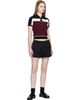 Casablanca Casablanca Black & Burgundy Striped Short Sleeve Polo - 4