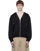 Casablanca Casablanca Black Crystal Monogram Long Sleeve Hoodie - 1