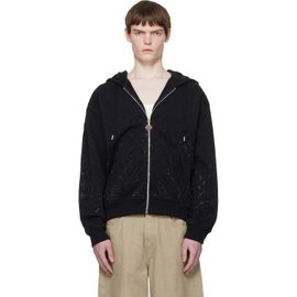 Casablanca Casablanca Black Crystal Monogram Long Sleeve Hoodie