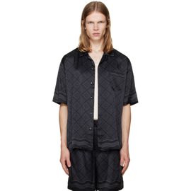 Casablanca Casablanca Black Cuban Collar S/S Shirt
