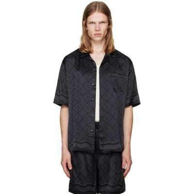 Casablanca Casablanca Black Cuban Collar S/S Shirt