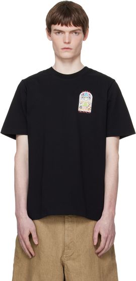 Casablanca Casablanca Black Tennis Landscape Short Sleeve T‑shirt