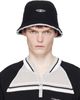 Casablanca Casablanca Black Warp Logo Crochet Bucket Hat - 1