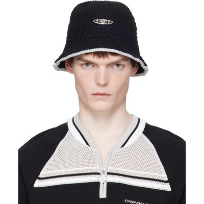 Casablanca Casablanca Black Warp Logo Crochet Bucket Hat