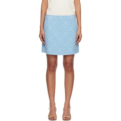 Casablanca Casablanca Blue Double Faced Miniskirt