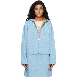 Casablanca Casablanca Blue Double Faced Wool Hoodie