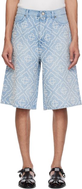 Casablanca Casablanca Blue Pearl Denim Shorts