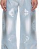 Casablanca Casablanca Blue Pearlescent Monogram Baggy Jeans - 1