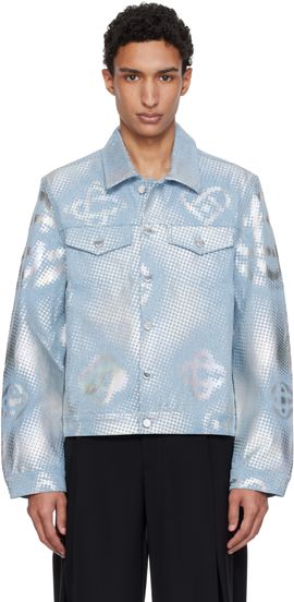 Casablanca Casablanca Blue Pearlescent Monogram Denim Jacket