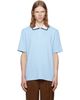 Casablanca Casablanca Blue Round Pique Zip Polo - 1