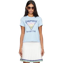 Casablanca Casablanca Blue 'Tennis Club' Icon Pyramid Abduction Fitted T‑shirt