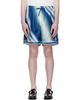 Casablanca Casablanca Blue 'The Art Of The Serve' Silk Shorts - 1