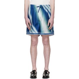 Casablanca Casablanca Blue 'The Art Of The Serve' Silk Shorts