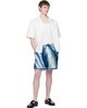 Casablanca Casablanca Blue 'The Art Of The Serve' Silk Shorts - 4