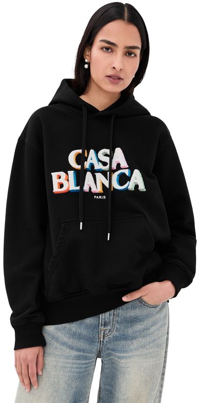 Casablanca Casablanca Boucle Embroidered Hoodie Black