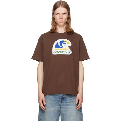Casablanca Casablanca Brown Applique Classic T-shirt