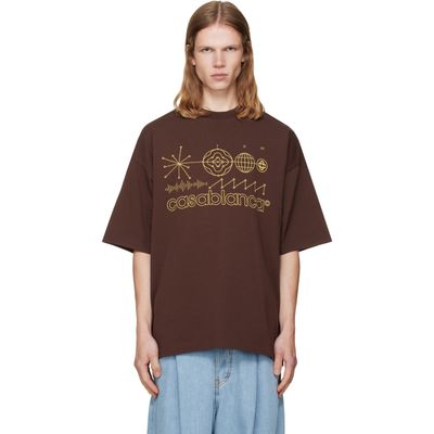 Casablanca Casablanca Brown 'Code de Civilisation' T-shirt