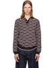 Casablanca Casablanca Brown Knit Logo Long Sleeve Polo - 1