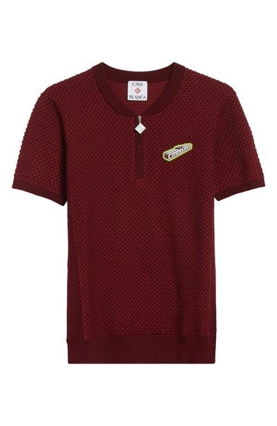 Casablanca Casablanca Bubble Jacquard Quarter Zip Polo