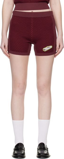 Casablanca Casablanca Burgundy Bubble Jacquard Shorts