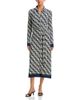 Casablanca Casablanca Check Monogram Print Tie Waist Jersey Dress - 1