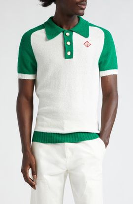 Casablanca Casablanca Colorblocked Terry Cloth Polo