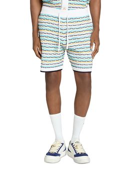 Casablanca Casablanca Crochet Tuck Stitch Stripe Shorts