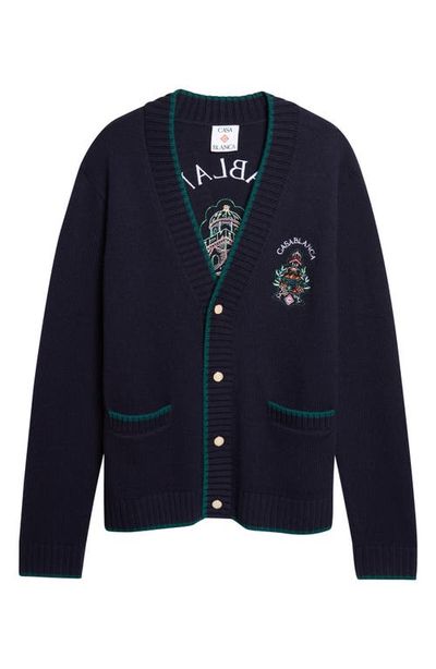 Casablanca Casablanca Embroidered Hotel Emblem Cardigan