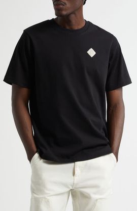 Casablanca Casablanca Faux Pearl Embellished Diamond Patch Logo T-Shirt
