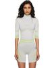 Casablanca Casablanca Gray & Green Seamless Half-Zip T-shirt - 1