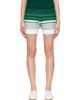 Casablanca Casablanca Green & White Boucle Stripe Shorts - 1