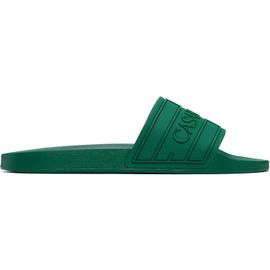 Casablanca Casablanca Green Embossed-Logo Pool Slides