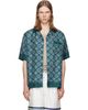 Casablanca Casablanca Green Radiating Monogram Short Sleeve Silk Shirt - 1