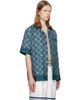 Casablanca Casablanca Green Radiating Monogram Short Sleeve Silk Shirt - 2