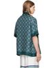 Casablanca Casablanca Green Radiating Monogram Short Sleeve Silk Shirt - 3