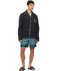 Casablanca Casablanca Green Radiating Monogram Silk Shorts - 4