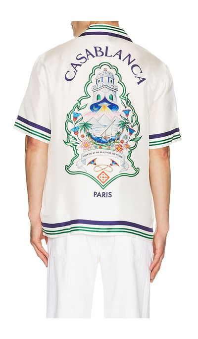 Casablanca Casablanca Hotel Emblem Cuban Collar Shirt
