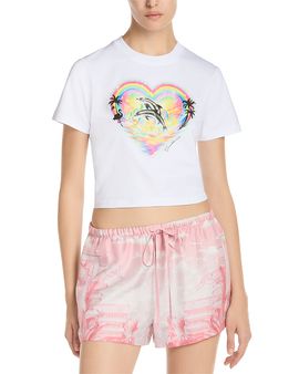 Casablanca Casablanca Love of the Game Stretch Cotton Cropped Graphic Tee