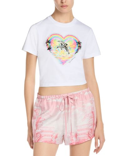 Casablanca Casablanca Love of the Game Stretch Cotton Cropped Graphic Tee